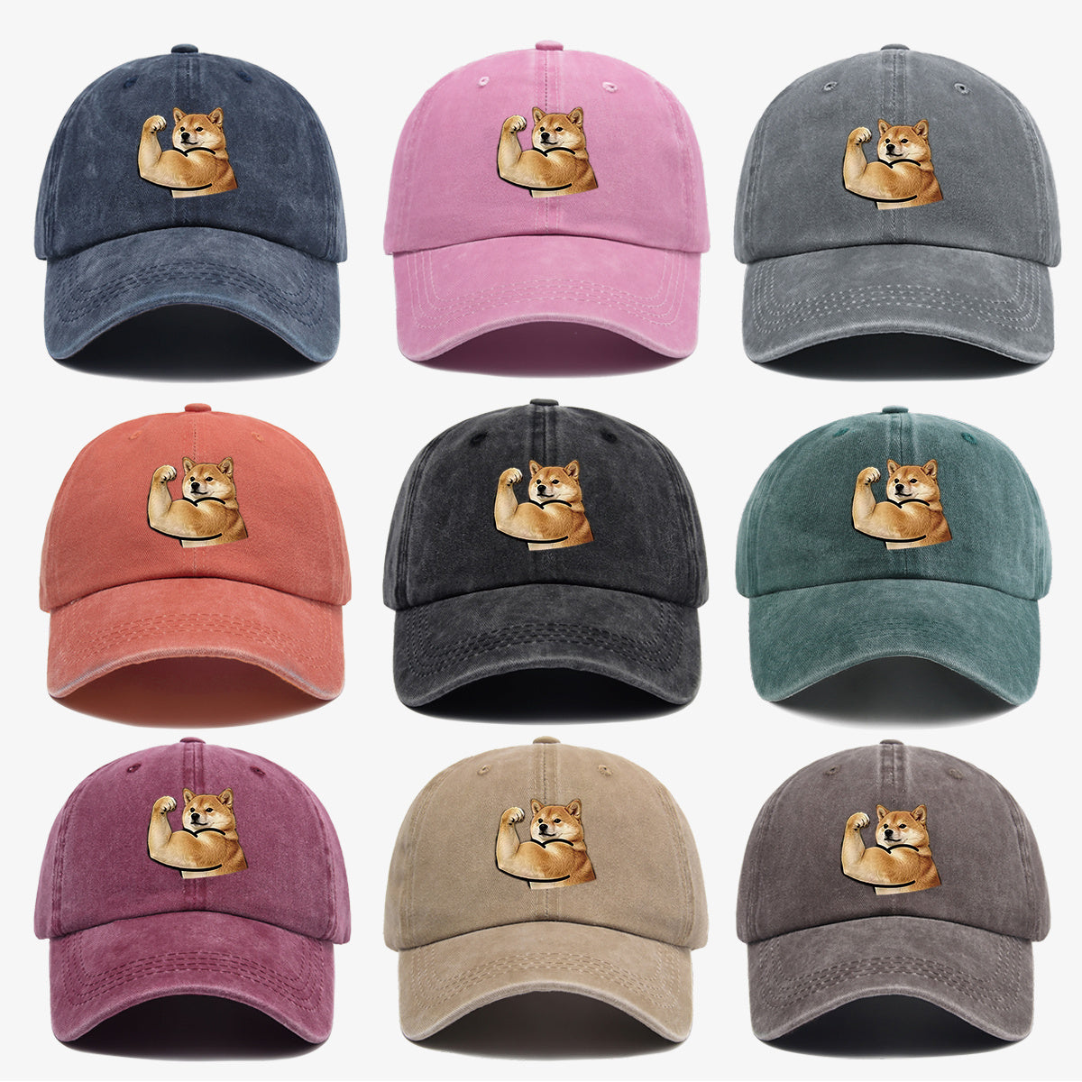 1pc Shiba Inu Muscle Arm Fun Print Baseball Cap Unisex Same Style Slimming Fashion Adjustable Size Street Trend Hat Daily Casual Hat Outdoor Hiking Hat Travel Outing Hat Party Styling Hat Versatile Duckbill Hat Festival Birthday Gift Ideal Choice Fo