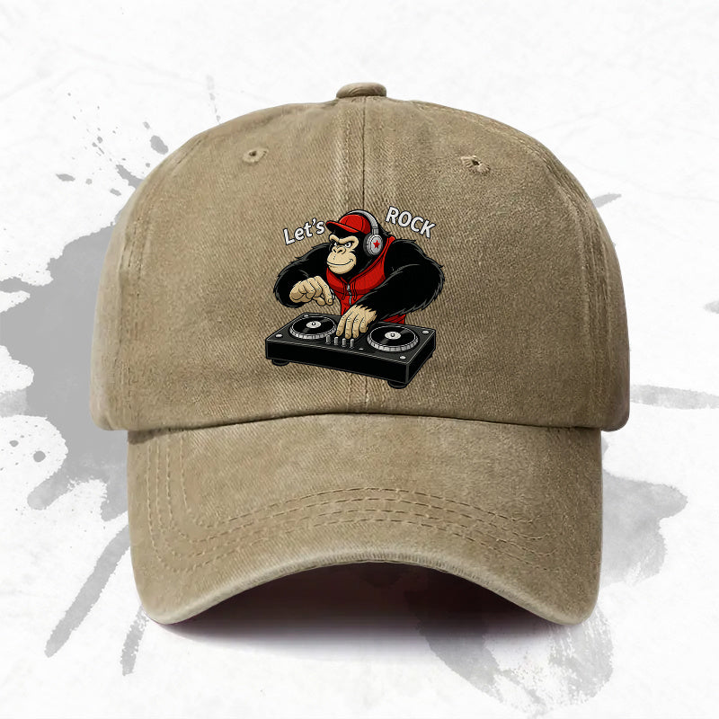 1P 1pc, Adjustable Baseball Cap with a "rock and Roll" Theme, Lightweight Printed Women's Hat, "DJ Style" Men's Trendy Cap, an Ideal Gift for Weddings, Parties, and Birthdays.