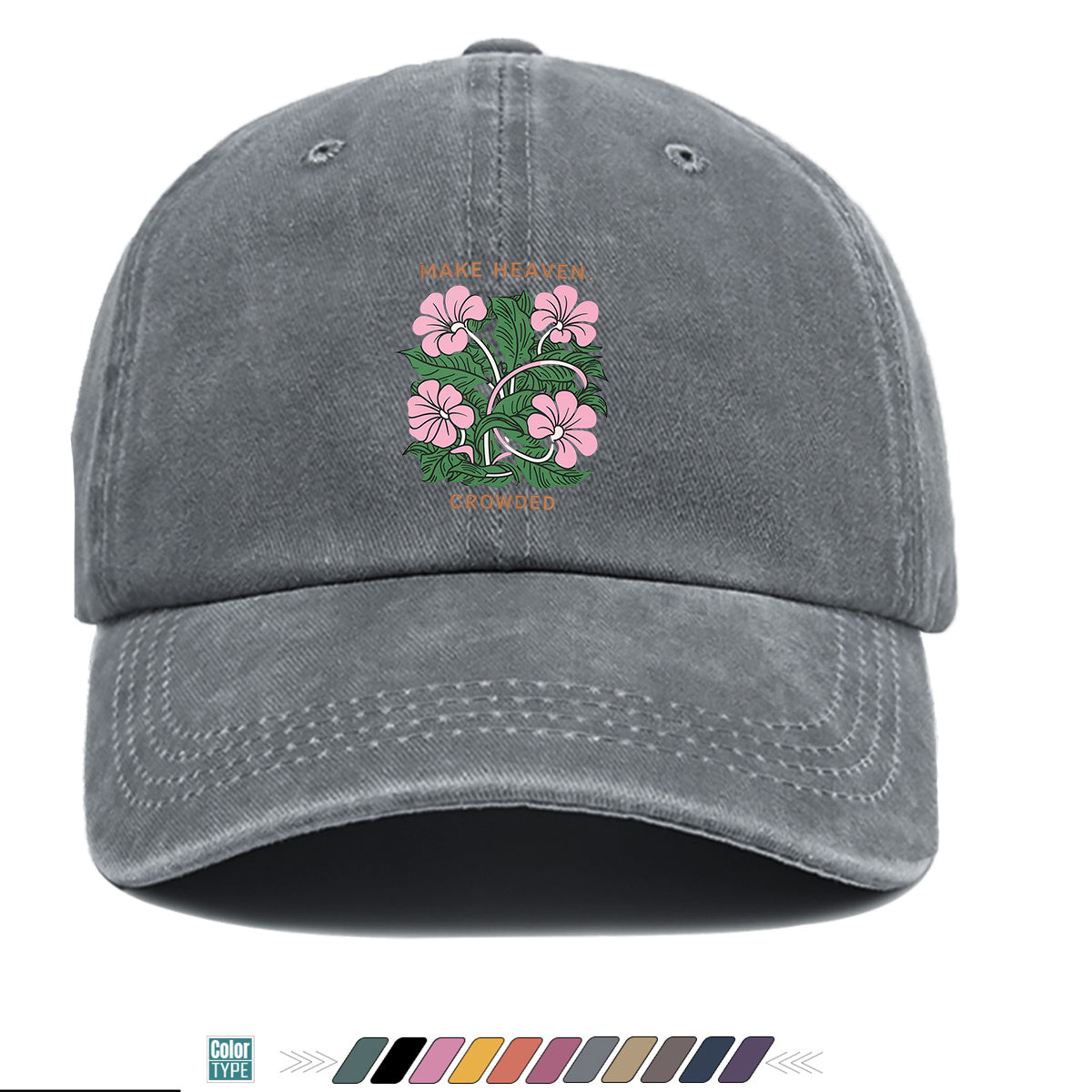 1pc 1pcs Floral Print Baseball Cap Suitable for Men & Women, Adjustable Duckbill Hat with Duckbill Visor, Breathable Sun Hat for Outdoor Travel, Casual Gift for Daily Outfits, Picnics, Birthdays - Trendy Present for Friends (Unisex)