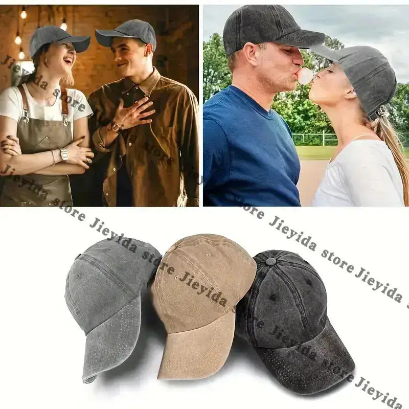 1 Washed Cycling Cap, Men's Outdoor Windproof Hood, Women's Washed Cap, Breathable Baseball Cap, Lightweight and Breathable Outdoor Hat, Adjustable Head Circumference, Curved Brim Design, Birthday Gift, All-Seasons Style