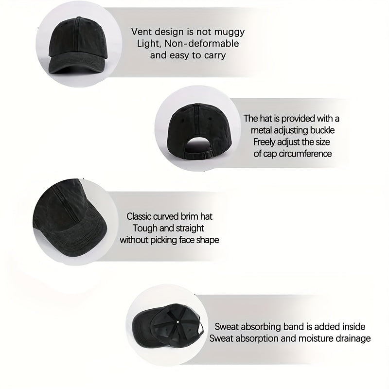1 Vintage Baseball Cap | Adjustable, Unisex, Ideal for Outdoor Activities, \"Favorite Uncle\" Letter Print Pattern, Best Choice for Gift, Polyester, Mixed Color, Woven, Hand Wash