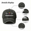 Vintage Unisex Hard Top Printed with Venezuelan Flag Design I 2026 New Vintage Duckbill Cap Washed Baseball Cap Men's Printed Outdoor Fashion Hat Unisex