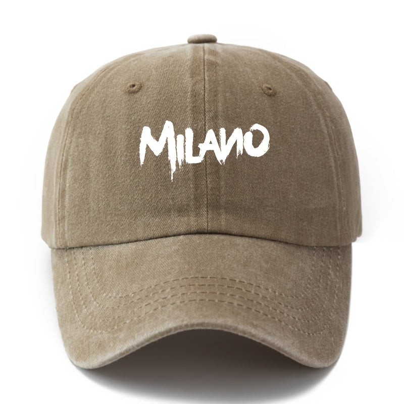 MILANO Retro Washed Baseball Cap - Unisex Trucker Hat Suitable for Outdoor, Casual Wear, Driving, Vacations - Classic Washed Look, Printed Design, Ideal for Truck Drivers & Lifestyles