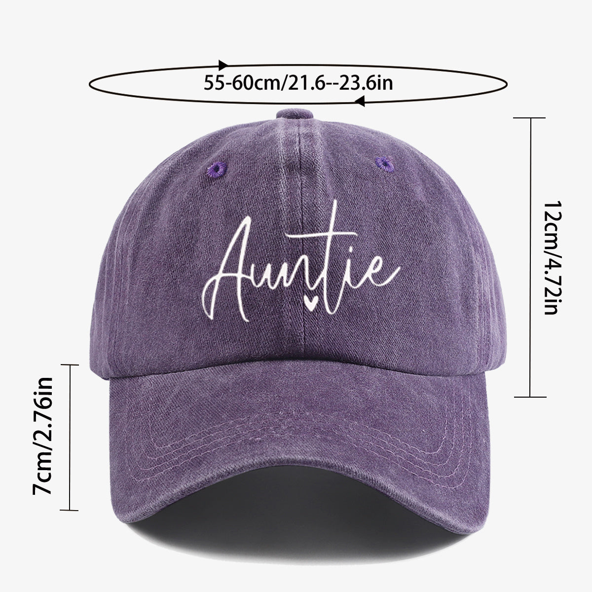 1pc "Auntie" Handwritten Heart Print Baseball Cap, Comfortable And Breathable, Fashionable And Easy, Unisex, Adjustable Size, Casual Street Style, Suitable for Daily Outings, Shopping, Dates, Coffee Meetups, Travel, Girlfriend Gatherings