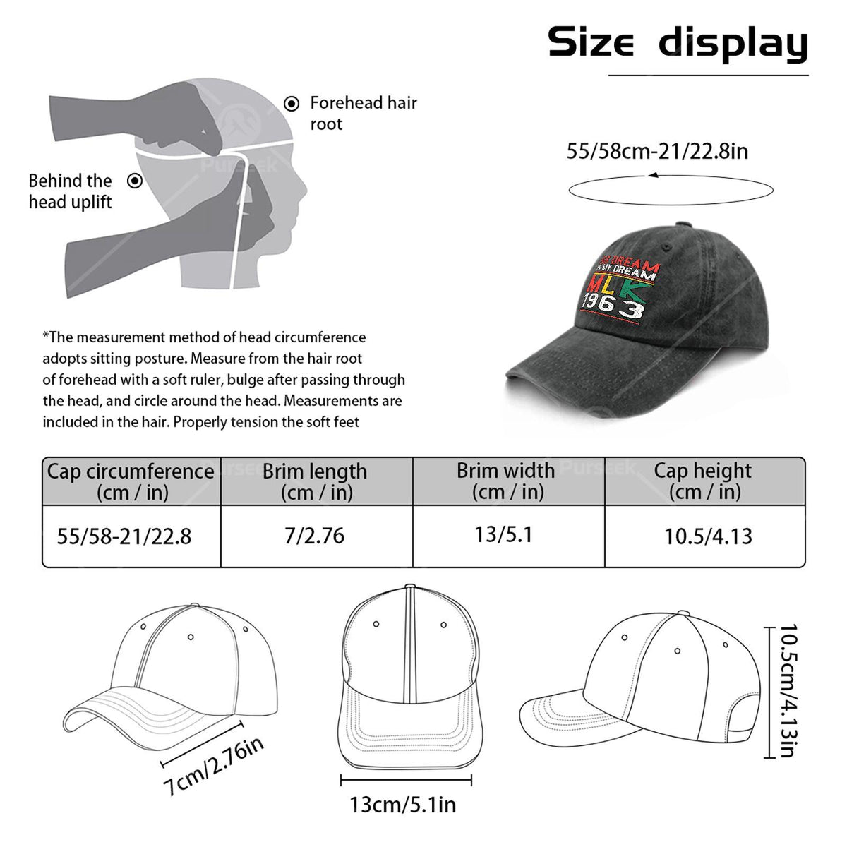 His Dream Is My Dream MLK Day 1963 Black History Month Baseball Hat Unisex Cool