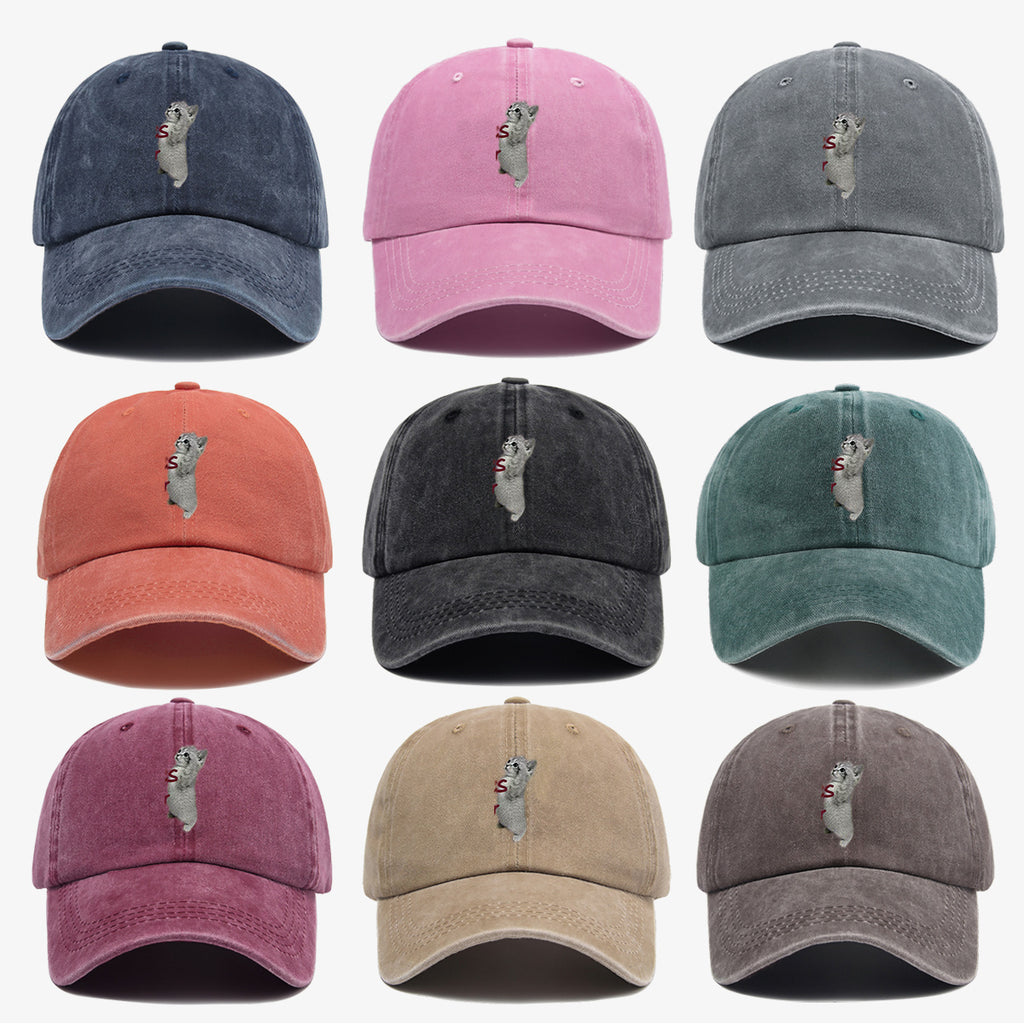 1pc "YES SIR" Text and Cute Kitten Print Baseball Cap, Unisex, Slimming Fit. Fashionable Casual Style, Adjustable Size. Suitable for Daily Outings, Shopping, Parties, Travel, and Outdoor Activities. Versatile and Practical, a Thoughtful Gift