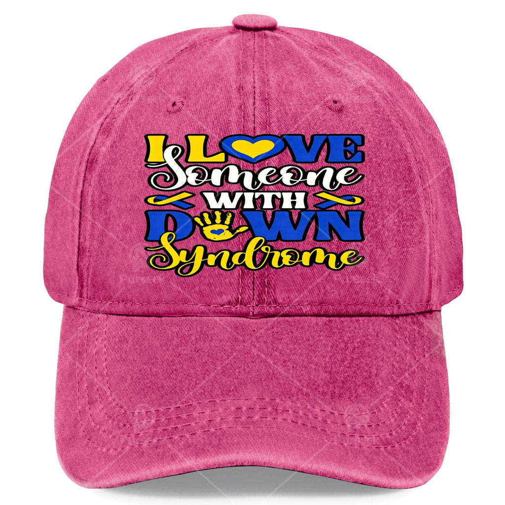 Unisex Baseball Featuring a Blue And Yellow Ribbon for Down Syndrome Awareness