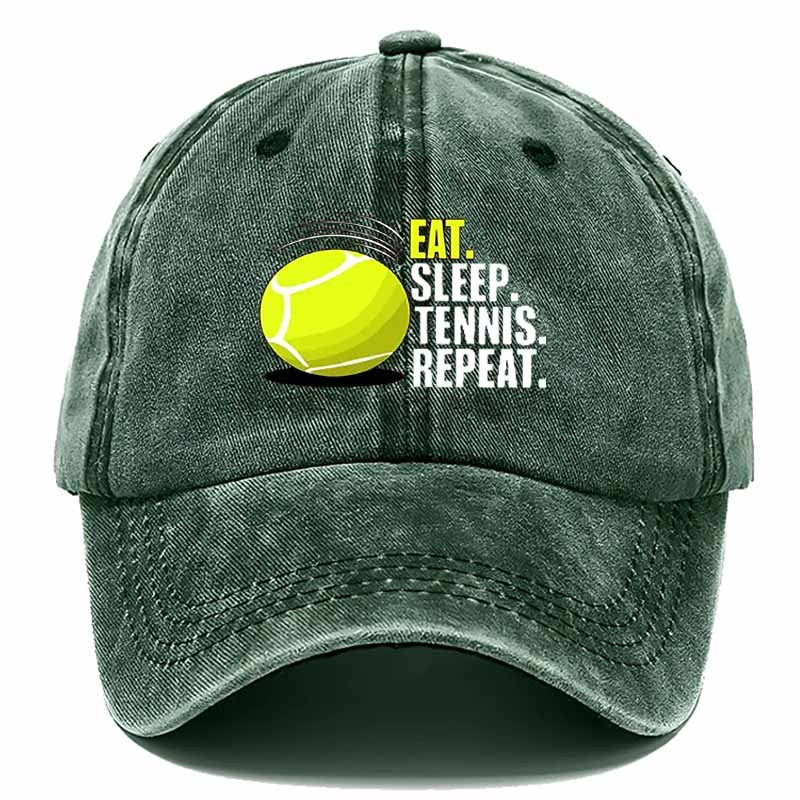 A Sporty Baseball Cap Featuring a Tennis Design That Showcases Enthusiasm, Perfect for Outdoor Activities