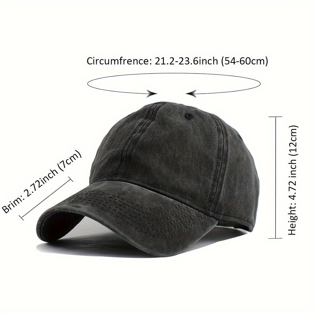 1 Top Water Washed Old Printed Baseball Cap Adult Versatile Easy Windmill Print Washed Old Soft Top Sunshade Baseball Cap Men And Women Fashion Universal Baseball Cap