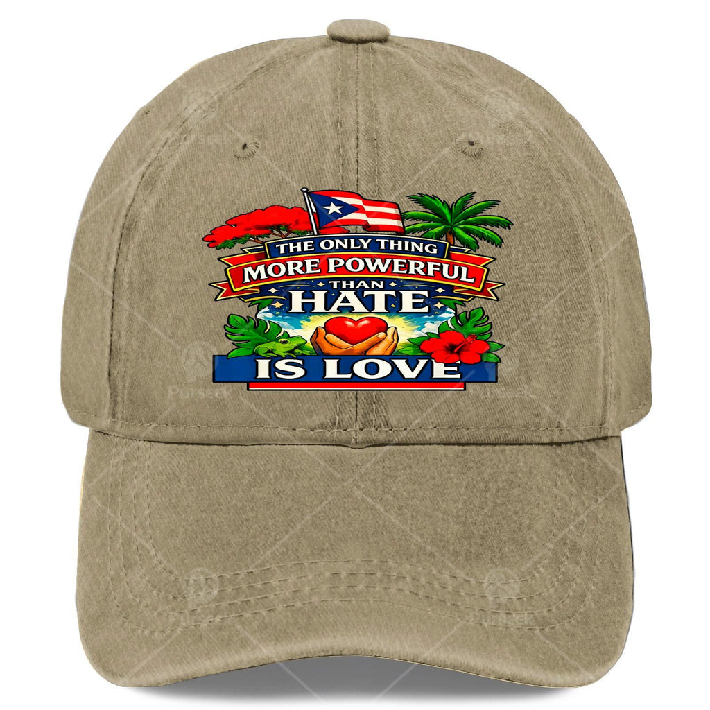 The Only Thing More Powerful Than Hate Is Love Flag Retros Baseball Hat Unisex