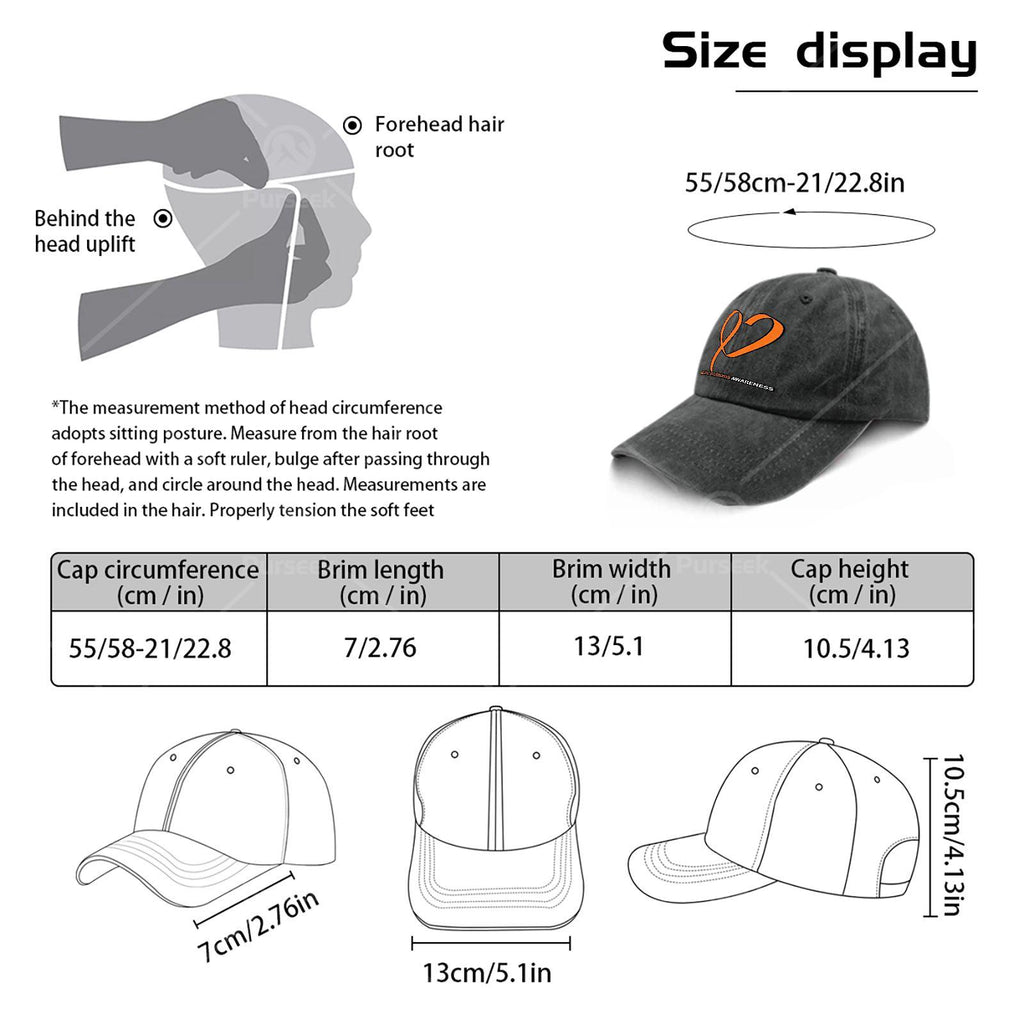 In March We Wear Orange Multiple Sclerosis Awareness MS Baseball Hat Unisex Low