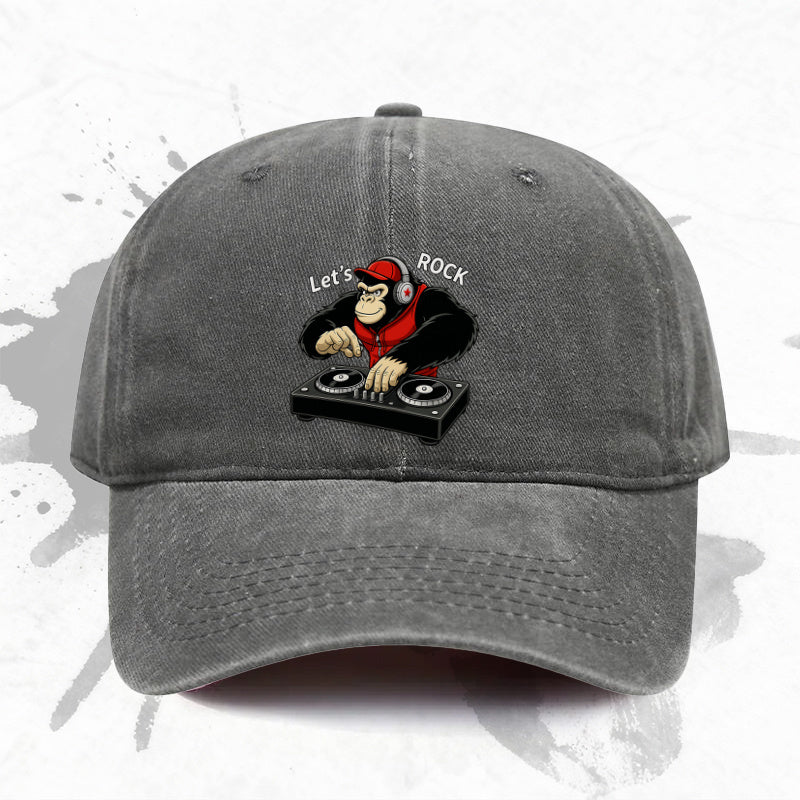 1P 1pc, Adjustable Baseball Cap with a "rock and Roll" Theme, Lightweight Printed Women's Hat, "DJ Style" Men's Trendy Cap, an Ideal Gift for Weddings, Parties, and Birthdays.