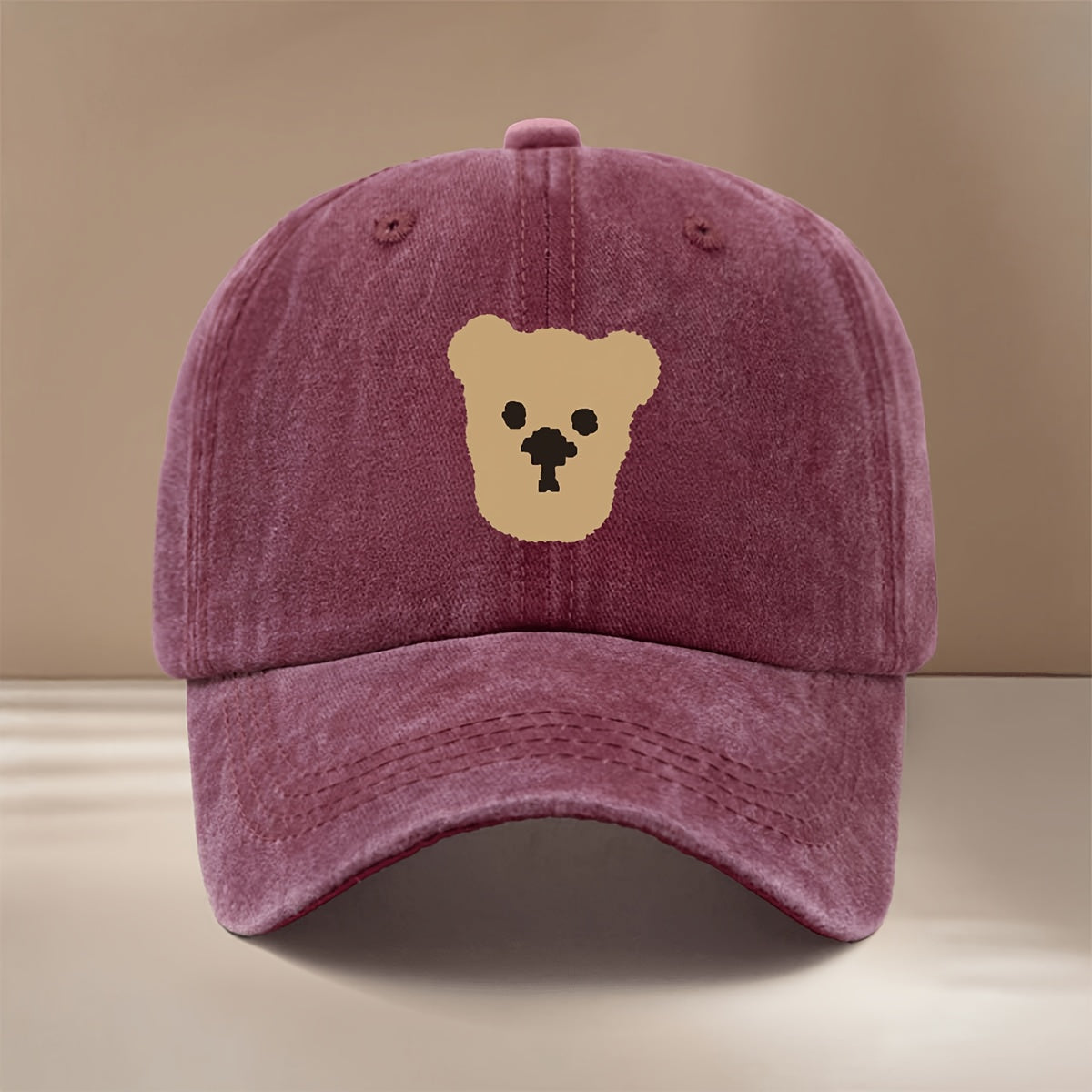 This Is a Baseball Cap with a Pixelated Bear Print, Featuring a Comfortable, Simple, and Adjustable Design. It's a Unisex Casual Hat with a , Lightweight Duckbill Brim. Suitable for Outdoor Sports, Dinners, Camping, and Trendy Fashion