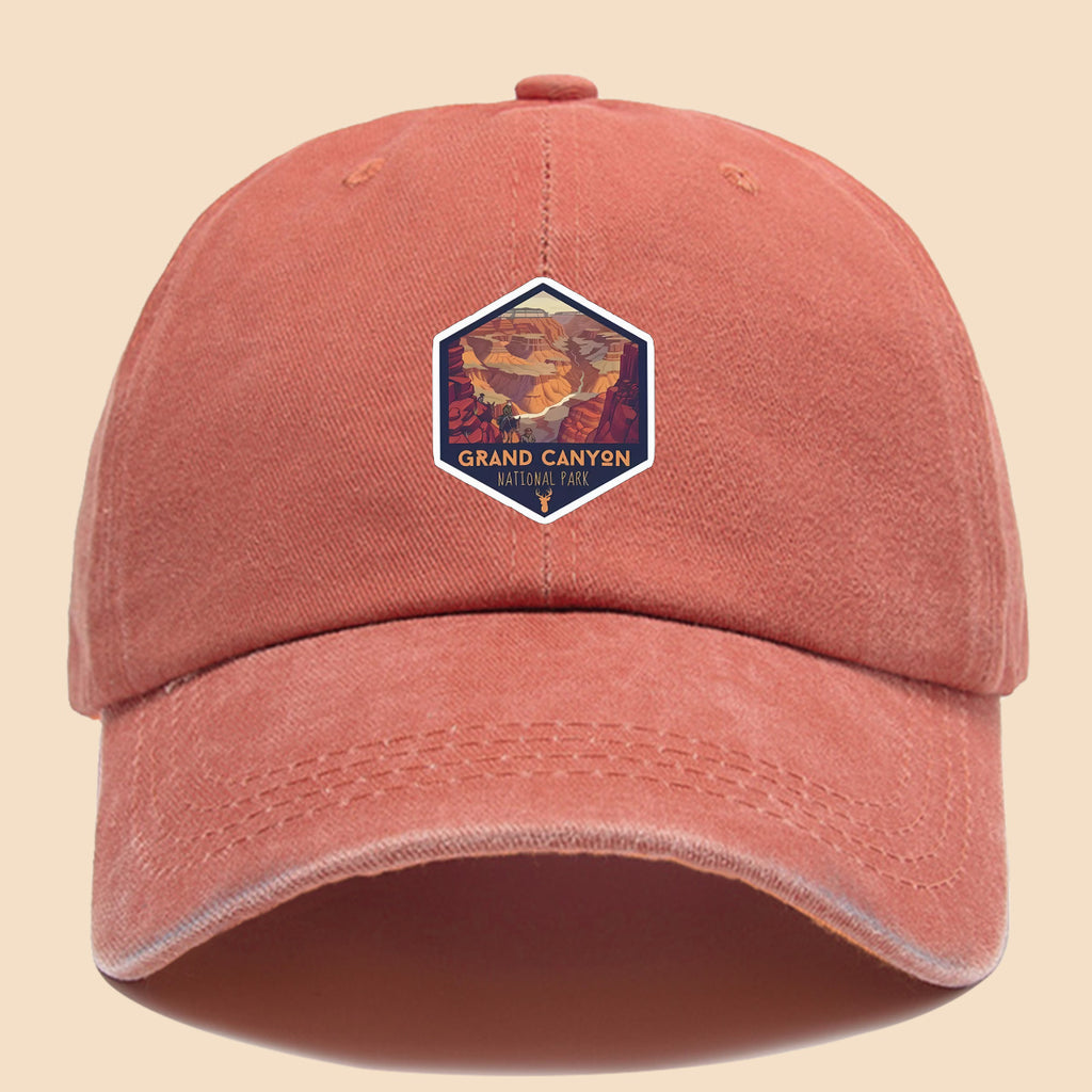 1pc Polyester Material Brightly Colored Grand Canyon National Park Minimalist Theme Design Printed Baseball Cap. Urban Casual Headwear. Black Papa Trucker Hat. Solid Color Minimalist Retro Soft-Top Curved Brim Dad Hat. Adjustable Size. Unisex Music
