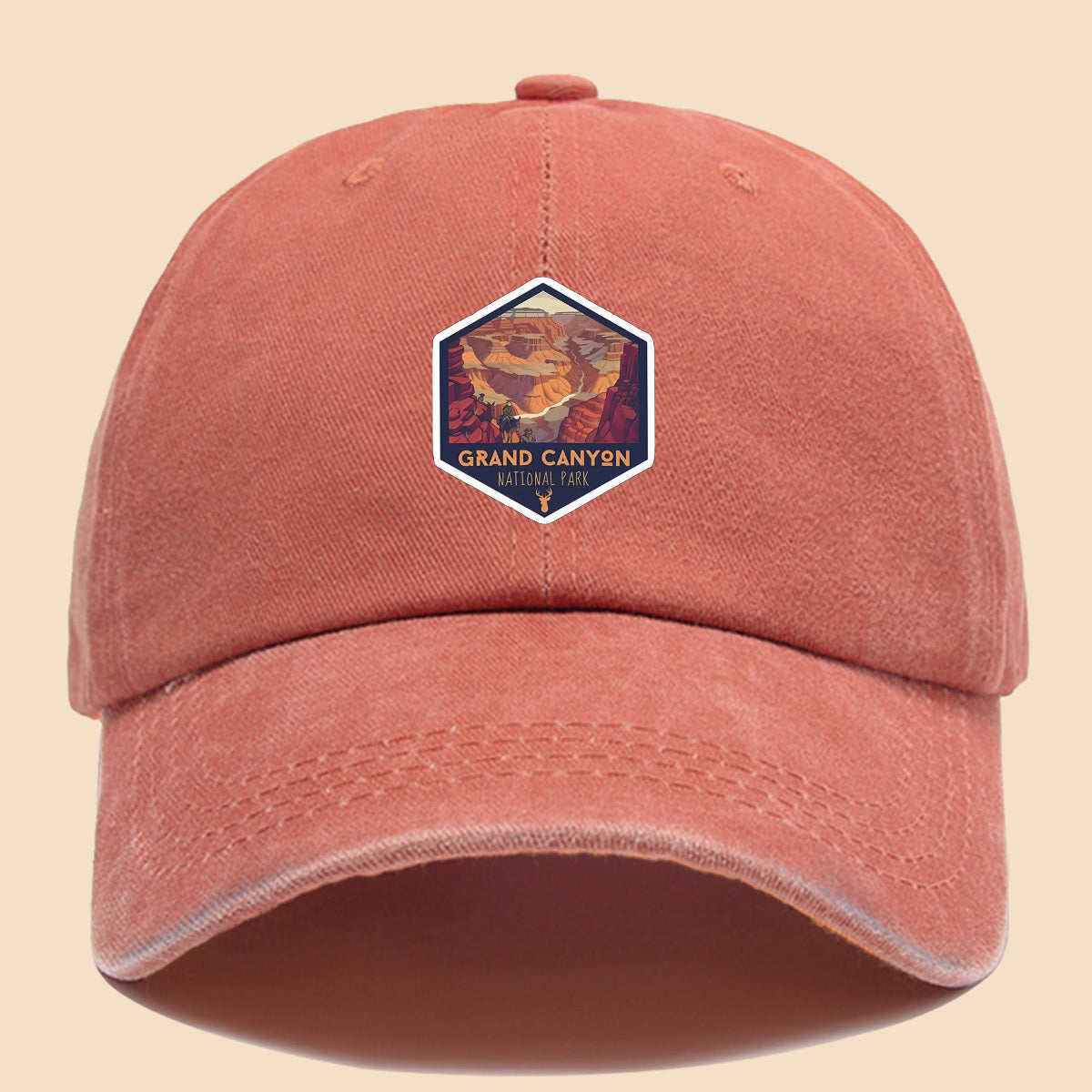 1pc Polyester Material Brightly Colored Grand Canyon National Park Minimalist Theme Design Printed Baseball Cap. Urban Casual Headwear. Black Papa Trucker Hat. Solid Color Minimalist Retro Soft-Top Curved Brim Dad Hat. Adjustable Size. Unisex Music