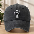 Creative Design Fishing Print Baseball Cap Classic Washed Vintage Duckbill Hat Soft Comfortable Sweat-Absorbing Breathable Hat Outdoor Leisure Sports Fishing Camping Adjustable Sun Hat