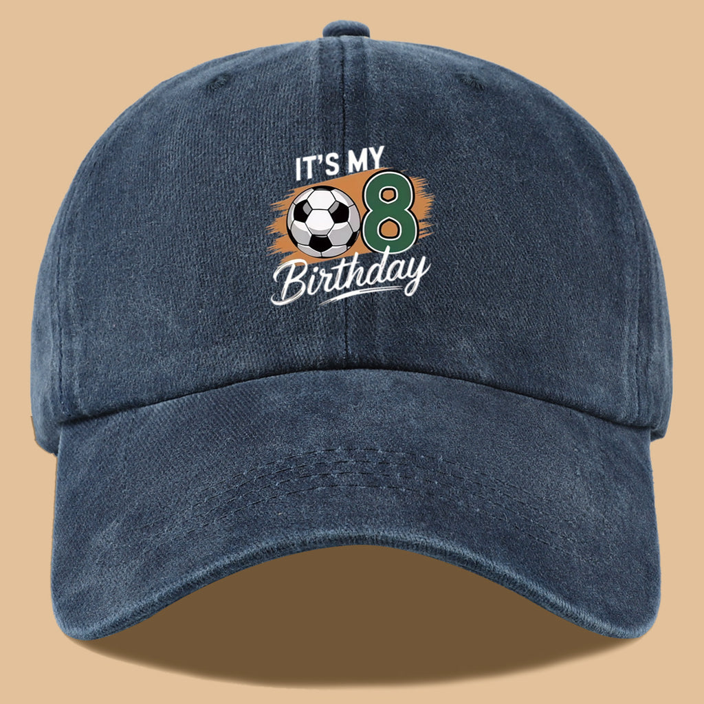 1pc Soccer-Themed Fun Number "8" Design Printed Baseball Cap, Comfortable and Breathable Sun Hat, Stylish and Simple, Unisex Baseball Cap with Adjustable Size, Trucker Hat, Beach Vacation Hat, Suitable for Outdoor Fishing, Cycling, Camping