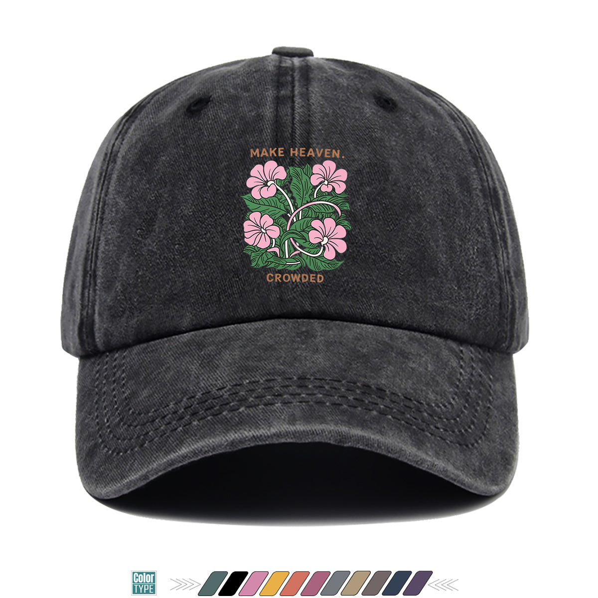 1pc 1pcs Floral Print Baseball Cap Suitable for Men & Women, Adjustable Duckbill Hat with Duckbill Visor, Breathable Sun Hat for Outdoor Travel, Casual Gift for Daily Outfits, Picnics, Birthdays - Trendy Present for Friends (Unisex)