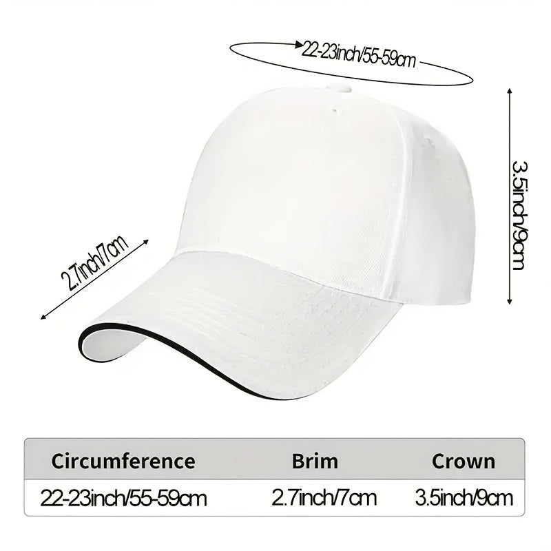 Adjustable Unisex Sandwich Brim Baseball Cap with Sandwich Brim & Buckle Closure - Machine Washable Suitable for Halloween, Christmas Parties, Daily Outdoor Wear, Suitable for and, Holiday Gift for Daily Use