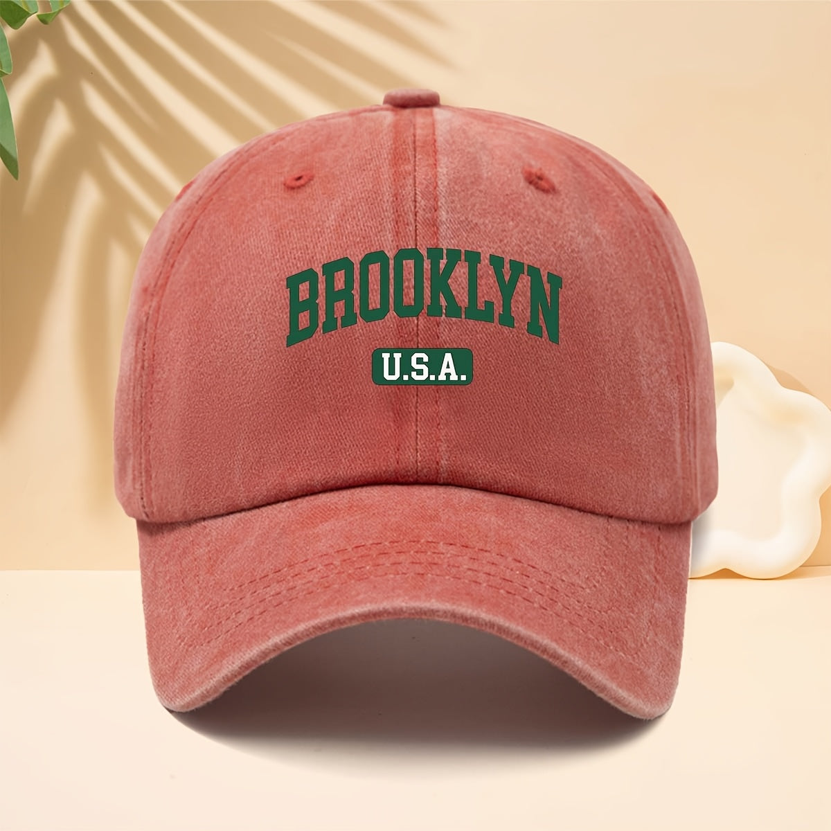 Brooklyn Ed Baseball Cap Trucker Hat Unisex Washed Twill Cap Adjustable Size And Lightweight Durable Soft Brim Design Non-Compresive Headwear All-Season Versatile for Daily Stroll Urban Travel Or Outdoor Vacation
