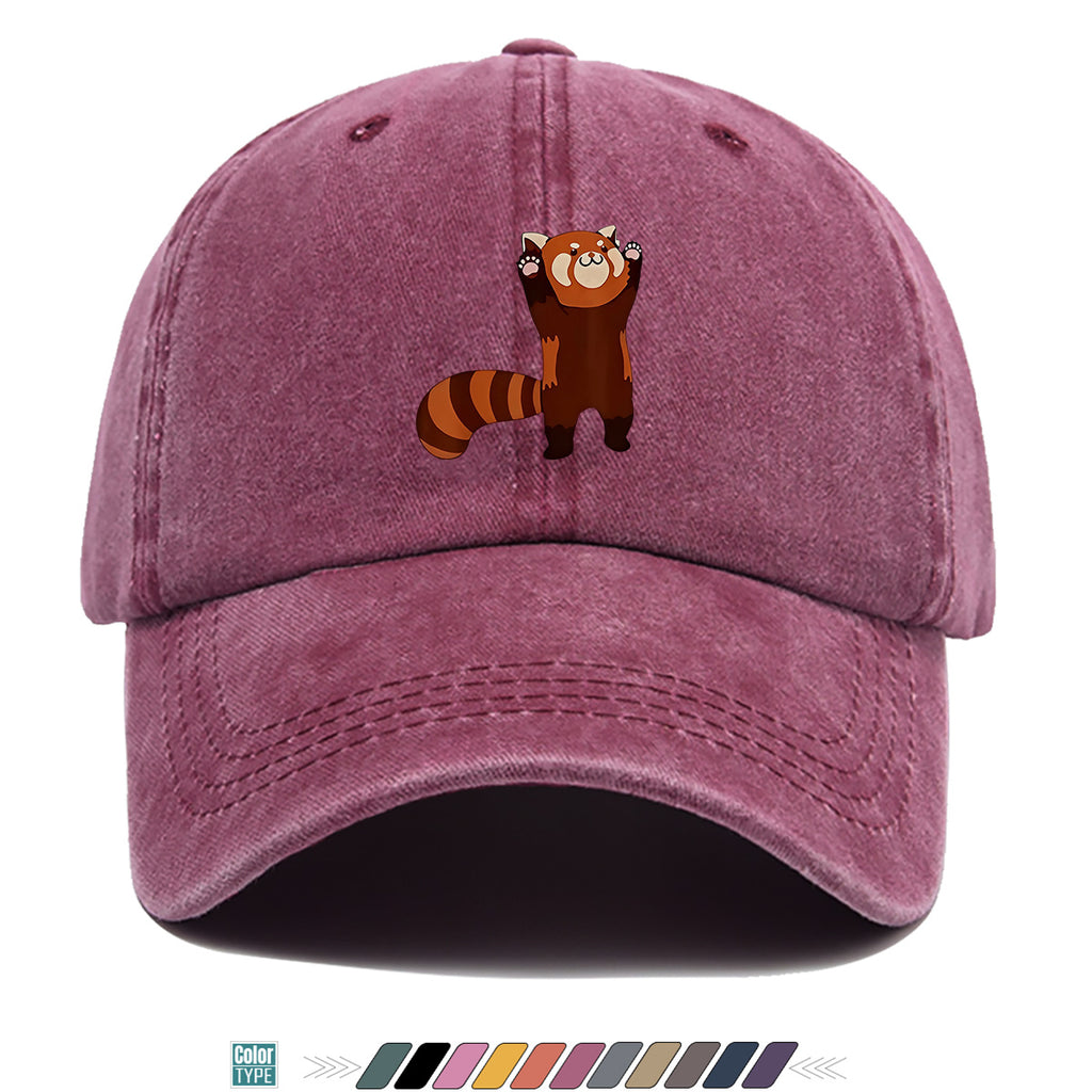 1pc Cartoon Red Panda Printed Baseball Cap, Cute Animal Pattern Sun Hat, Adorable Age-Reducing Fashion Hat, Unisex Adjustable Duckbill Cap, Couple Outing Hat, Casual Leisure Hat, Outdoor Play Sun Hat, Picnic Photography Hat, Bestie Matching Hat