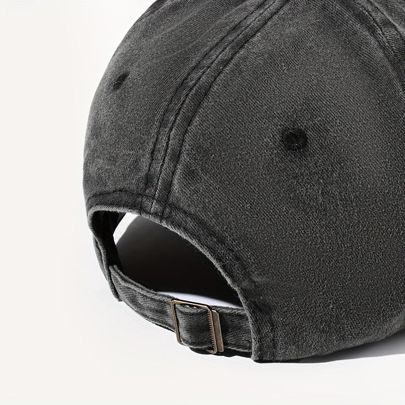 Men' & Women' Vintage Washed Baseball Cap with Heart & Skull Print - Adjustable Trucker Hat Suitable for All Seasons, Outdoor, Casual Wear, Retro Washed Style, Unisex for Daily Use, Driving,, and Everyday Fashion
