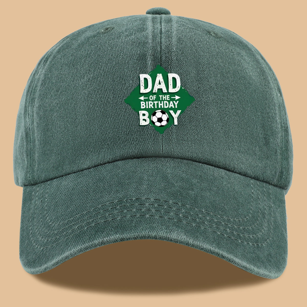 1pc Soccer Theme "DAD OF THE BIRTHDAY BOY" Print Baseball Cap Comfortable Breathable Sun Hat Fashionable Beautiful Men'S Casual Baseball Cap Adjustable Size Dad Activity Hat Outdoor Sun Visor Hat Suitable for Birthday Parties, Friend Gatherings