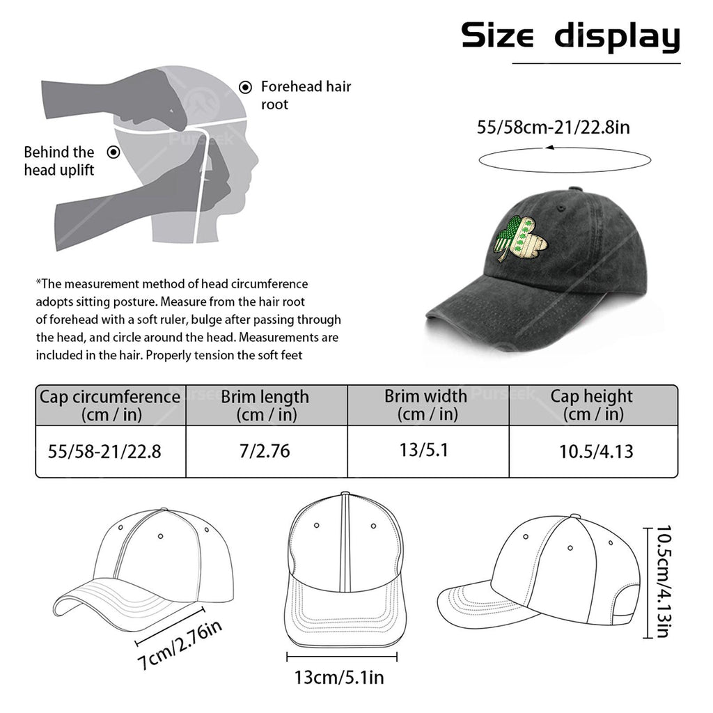 US American Flag with Shamrocks for St Patricks Day Baseball Hat Unisex