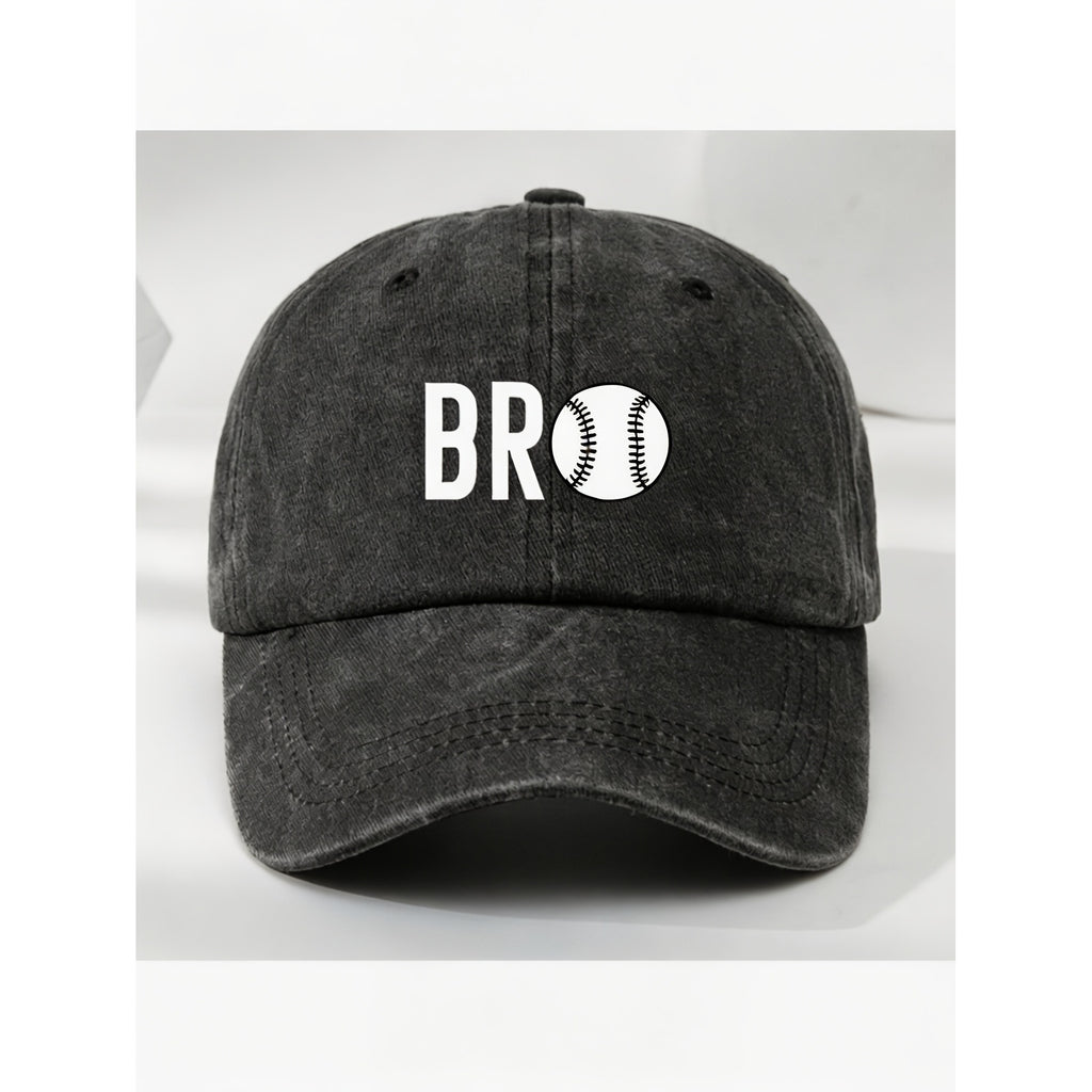 Men' Baseball Bro Graphic Dad Hat - Vintage Cap with Bro Print & Full, Adjustable Pull String Closure, Machine Washable Retro Streetwear Gift Suitable for Sports, Casual Wear, Gifts for Dads, Bros, Baseball Fans
