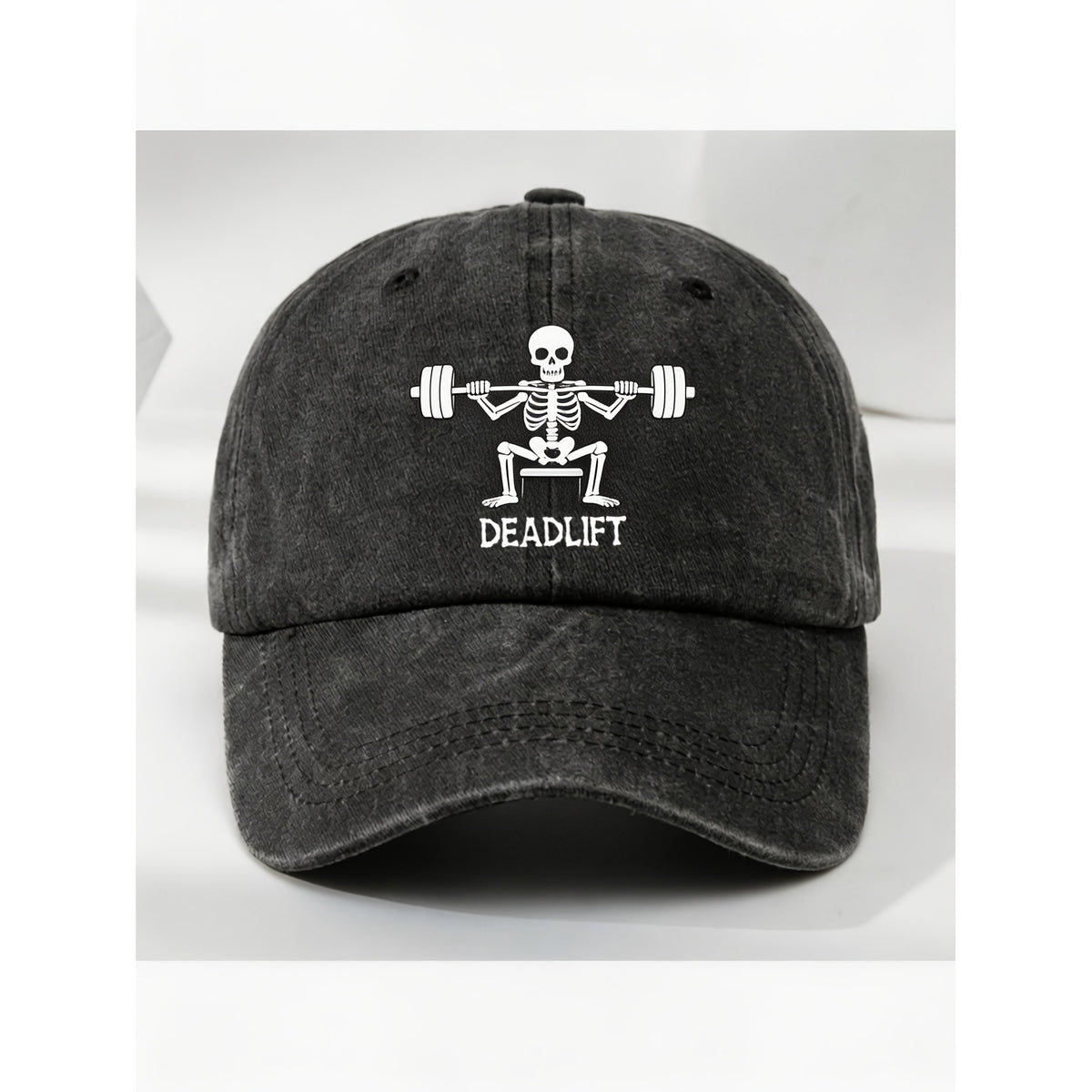 Skeleton Deadlift Gym Hat for Men Women Vintage Fitness Style Streetwear Casual Workout Anniversary Gift