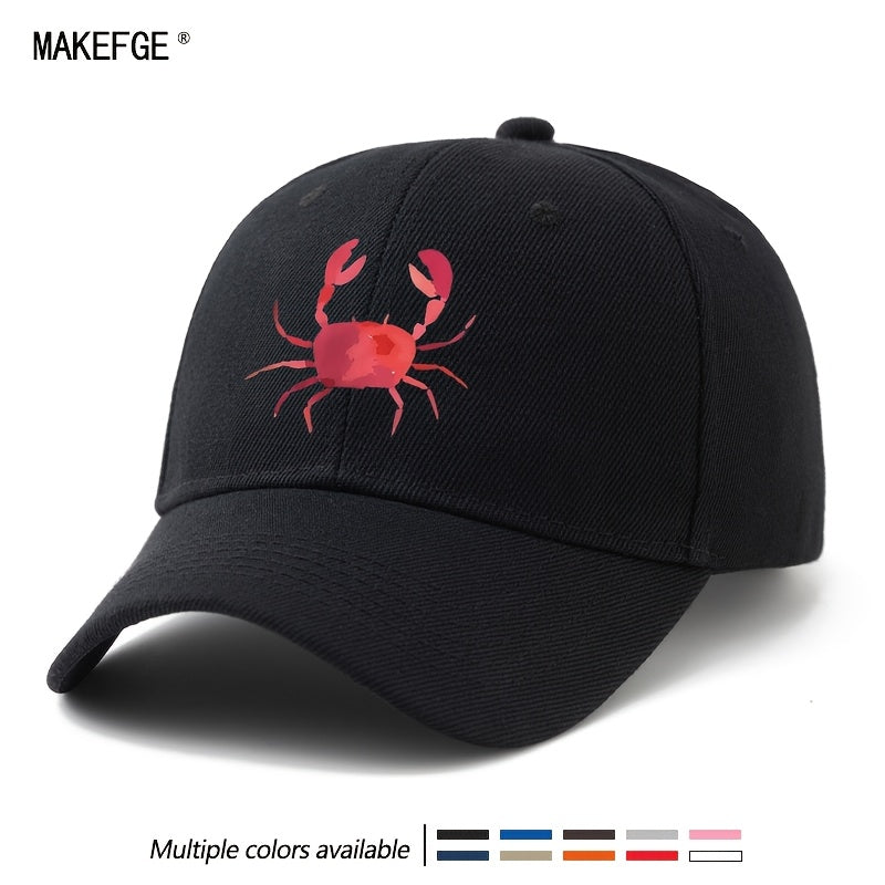 Unisex, Fashionable And Versatile Baseball Cap with Crab Print, Classic Lightweight Outdoor Cap, Suitable for Outdoor Vacations, Travel, Camping, And Other Leisure Occasions. It'S Also a Great Choice for Everyday Wear As a Casual Cap