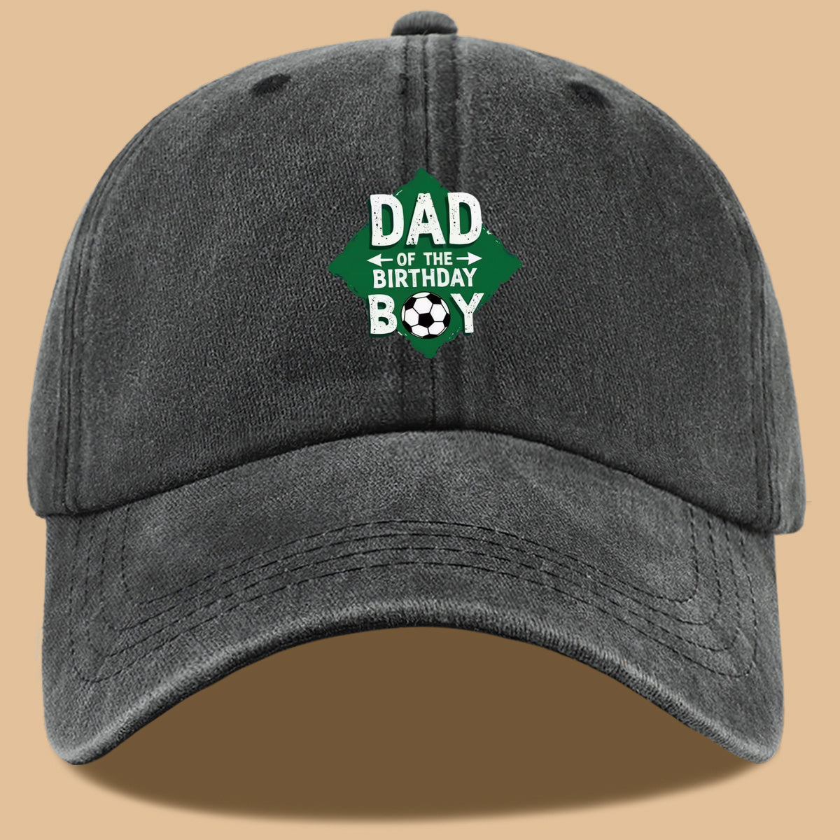 1pc Soccer Theme "DAD OF THE BIRTHDAY BOY" Print Baseball Cap Comfortable Breathable Sun Hat Fashionable Beautiful Men'S Casual Baseball Cap Adjustable Size Dad Activity Hat Outdoor Sun Visor Hat Suitable for Birthday Parties, Friend Gatherings