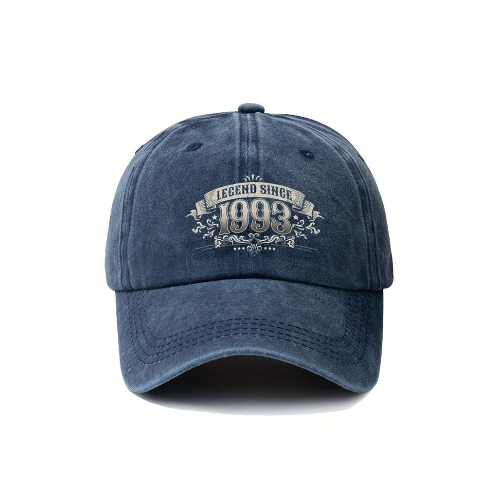 1993 Vintage Text Design Retro Washed Distressed Baseball Cap, Unisex, Adjustable, Lightweight, Breathable Golf Cap with a Vintage Style