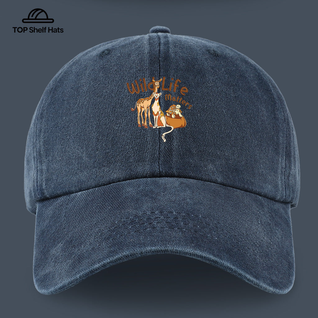 1pc Wild Life Matters Animal Print Baseball Cap - Adjustable Vintage PAPA Trucker Hat Suitable for &, Lightweight Breathable Dad Cap for Outdoor, Beach, Hiking, Skateboarding, Casual Wear - Ideal, Holidays, Urban Style