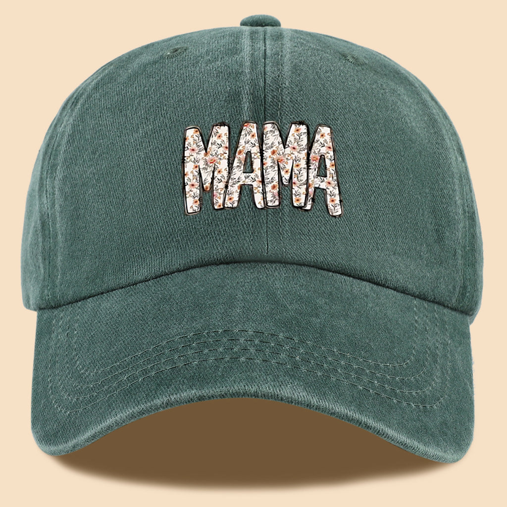 1pc 1pcs "Mom" Floral & Letter Print Baseball Cap Suitable for for Men & Women, Adjustable Duckbill Hat with Mom-Themed, Breathable Unisex Cap for Outdoor, Travel, Gifts for Mom, Birthdays, Casual Wear - Fashionable Duckbill Cap