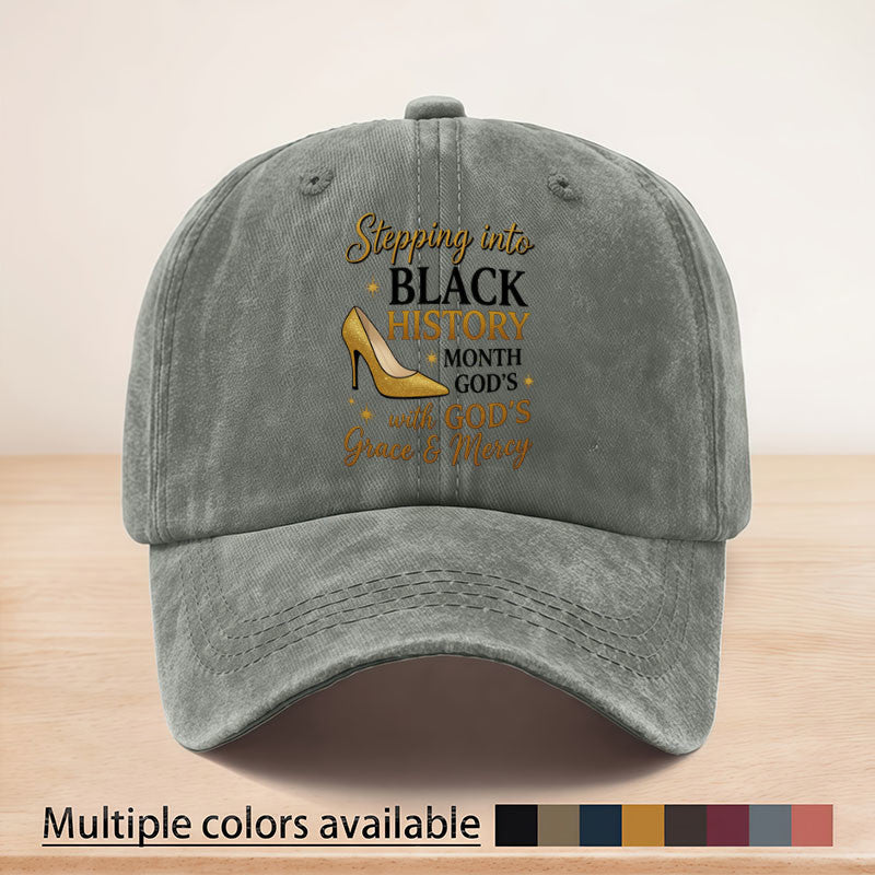 Casual Style Black History Month God's Grace and Mercy Printed Baseball Cap, Adjustable Strap, June 16th Memorial Day Baseball Cap, Suitable for All Seasons, Lightweight and Breathable, Sun, Essential for Outdoor Sports, Fishing, Picnics,