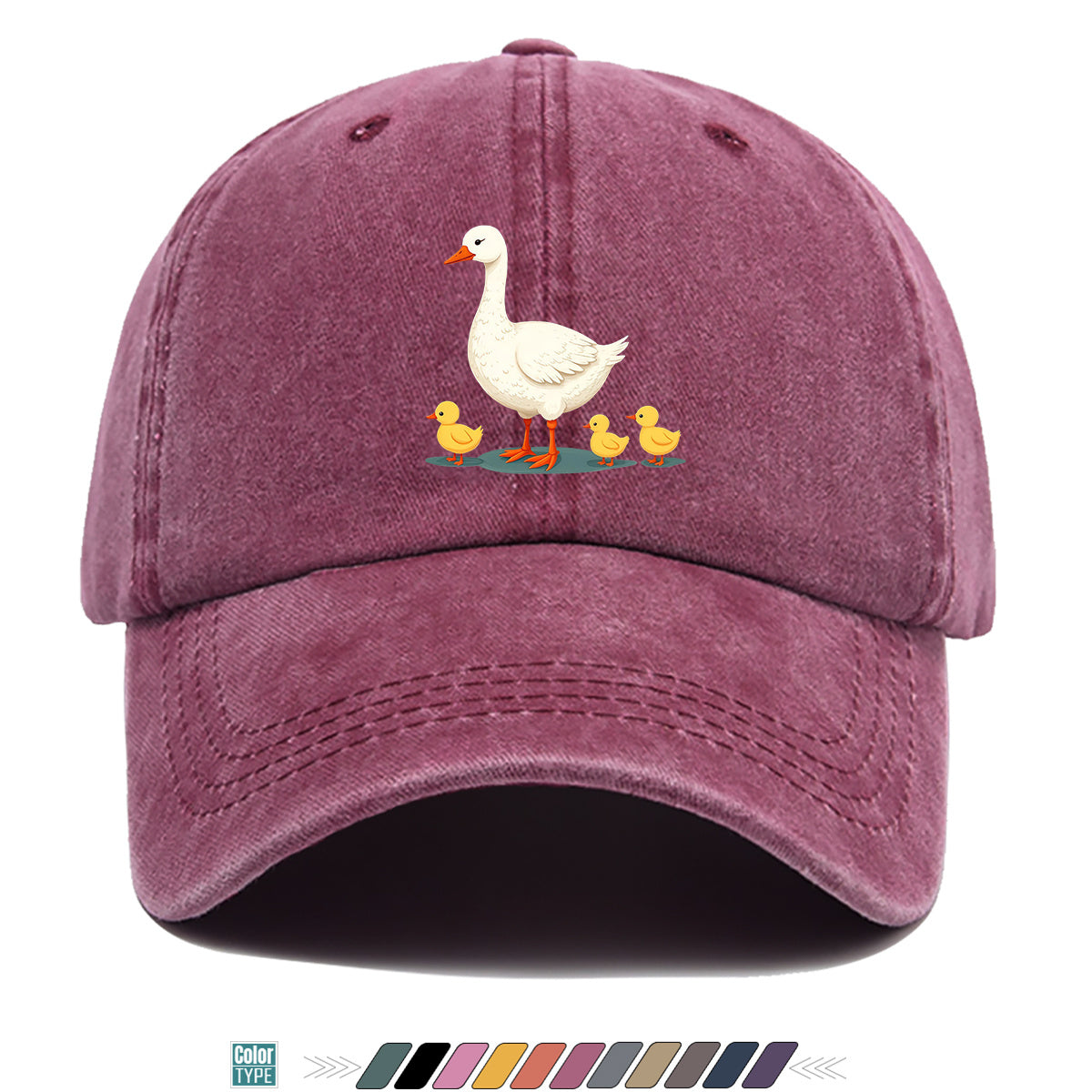 1pc Mother Goose And Three Little Yellow Ducks Warm Printed Baseball Cap Cute Pattern Sun Hat Fashionable And Versatile Unisex Duck Tongue Cap Adjustable Size Dad Fishing Hat Mom Strolling Hat Couple Skateboard Hat Suitable for Park Play