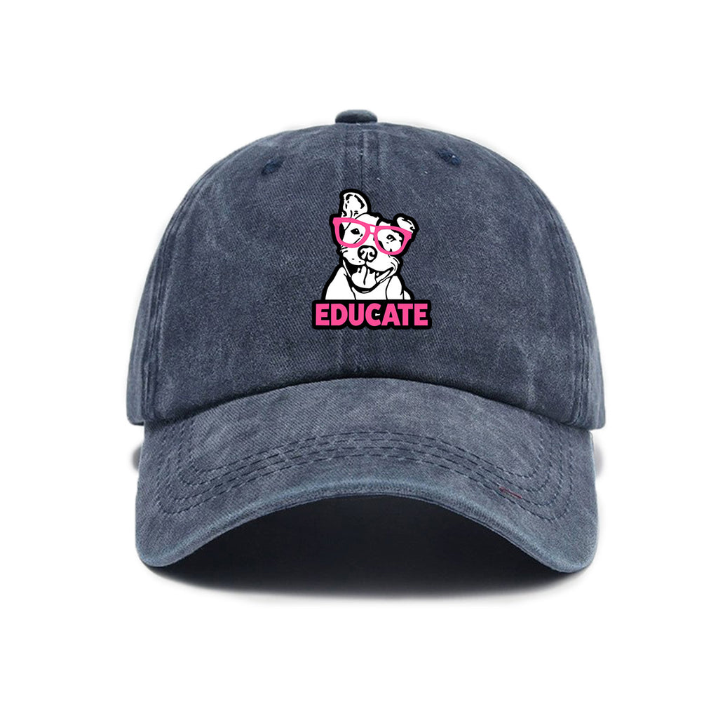 1 Washed Distressed Printed Baseball Cap for Adults, Trendy Hip-Hop Versatile Puppy Print Washed Distressed Soft Top Sun Baseball Cap, Unisex Baseball Cap