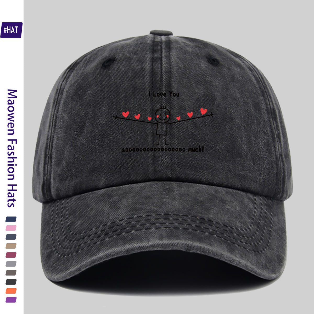 1 Vintage Washed Distressed Baseball Cap, Stylish, Easy to Match, and Attractive, Unisex Snapback Cap with Adjustable Size. The Feature Is the Fun Cartoon Character Design with Happy Faces. This Fashionable Street-style Hat Is Also Known As