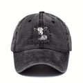 Washed Letter Print Baseball Cap - Adjustable, Sun-protective and Stylish for Outdoor Activities