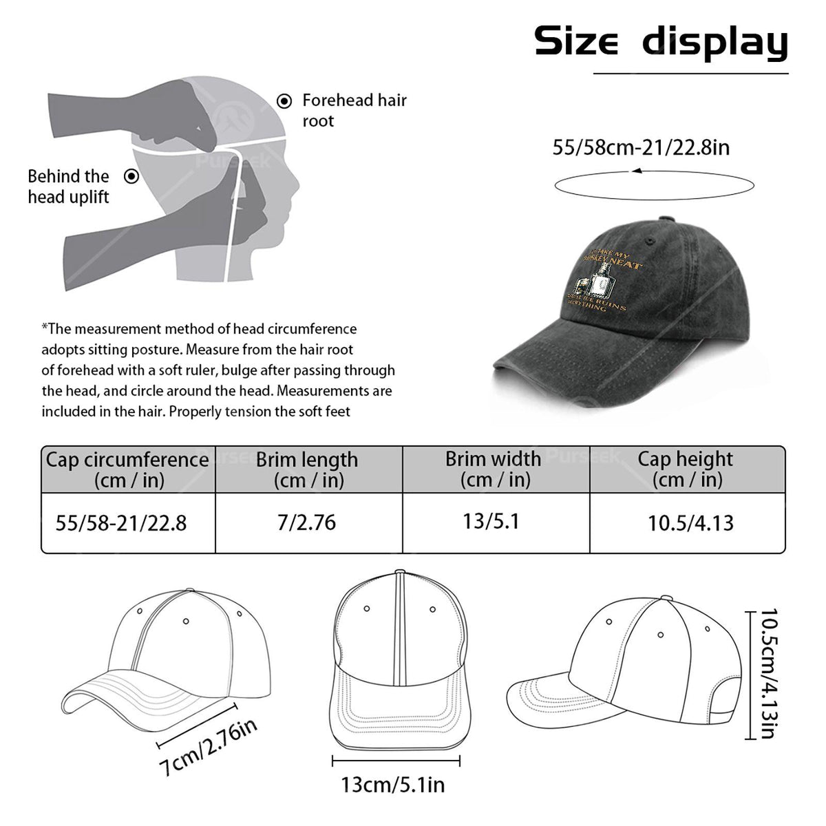 Ill Take My Whiskey Neat Because I Ce Ruins Everything Baseball Hat Unisex