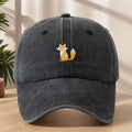 Fox Embroidered Baseball Cap Classic Washed Vintage Distressed Duckbill Cap Personalized Street Hip-Hop Hat Outdoor Casual Sports Shopping Vacation Baseball Cap