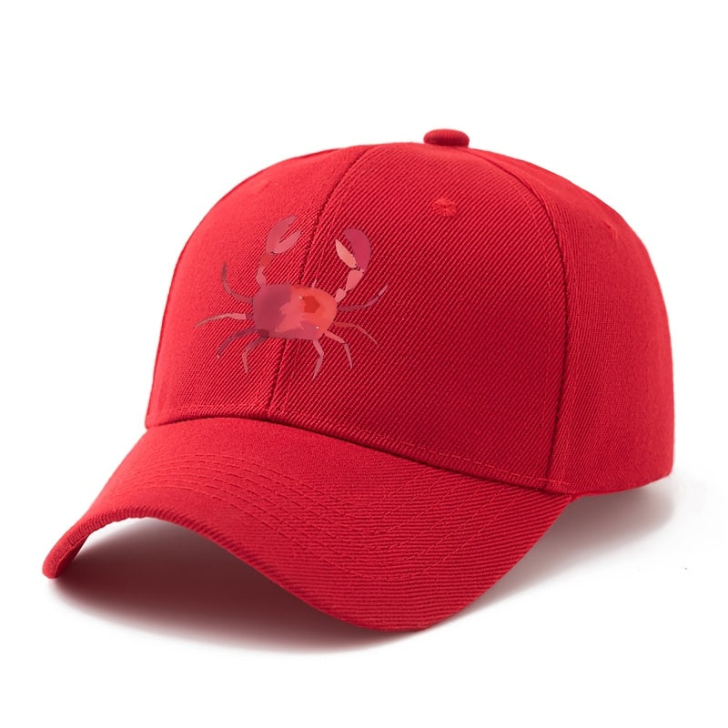 Unisex, Fashionable And Versatile Baseball Cap with Crab Print, Classic Lightweight Outdoor Cap, Suitable for Outdoor Vacations, Travel, Camping, And Other Leisure Occasions. It'S Also a Great Choice for Everyday Wear As a Casual Cap