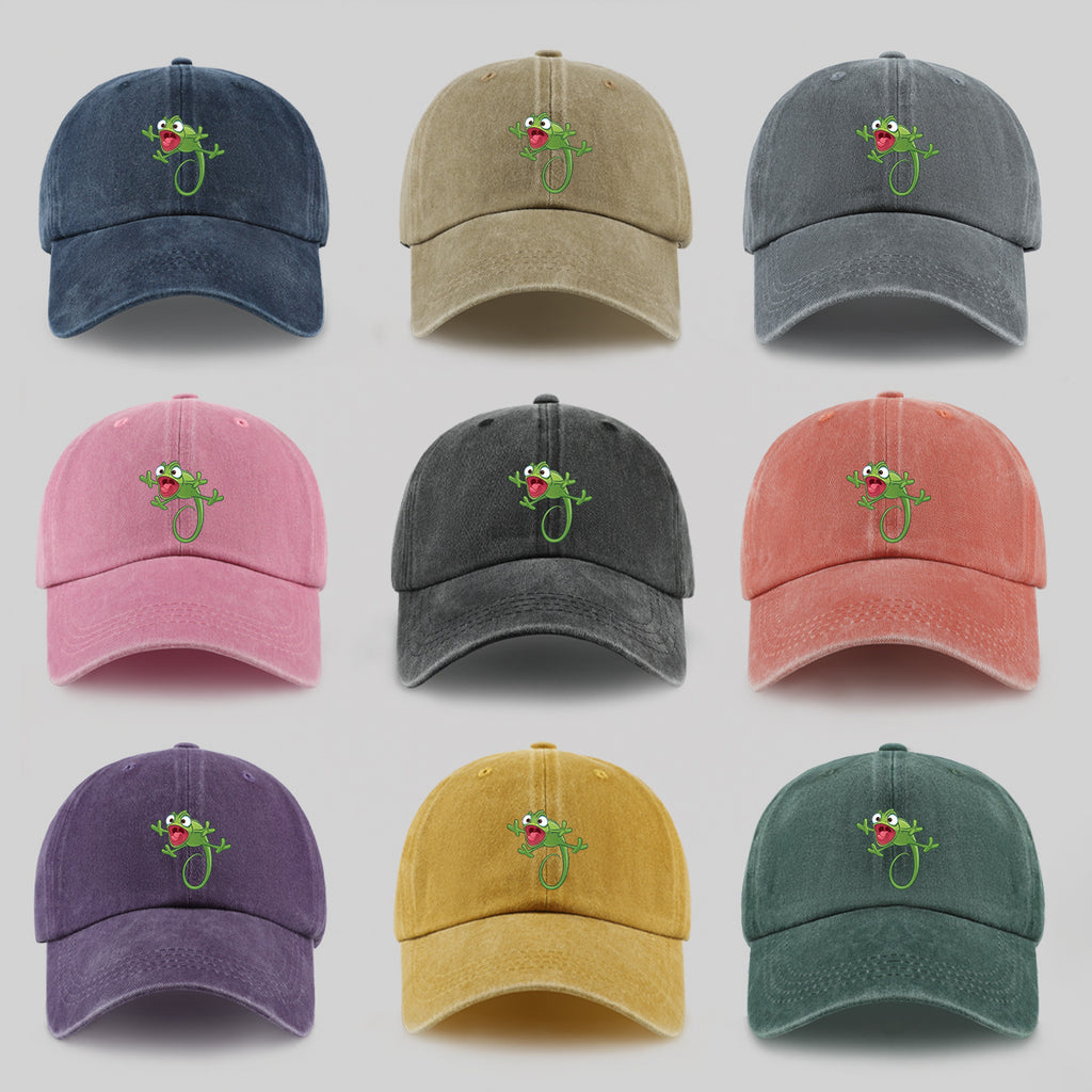 1pc Fun Cartoon Chameleon Pattern Printed Baseball Cap, Lightweight, Comfortable, and Breathable, Adjustable Size, An Excellent Valentine's Day Gift for Your Partner, Unisex Outdoor Wear and Casual Apparel Accessory, Mom and Dad's Beach Vacation