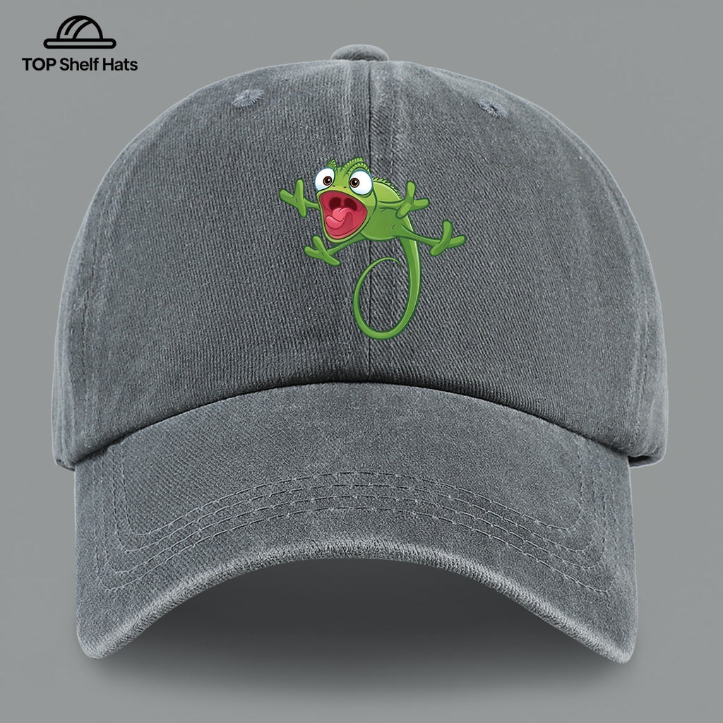 1pc Fun Cartoon Chameleon Pattern Printed Baseball Cap, Lightweight, Comfortable, and Breathable, Adjustable Size, An Excellent Valentine's Day Gift for Your Partner, Unisex Outdoor Wear and Casual Apparel Accessory, Mom and Dad's Beach Vacation