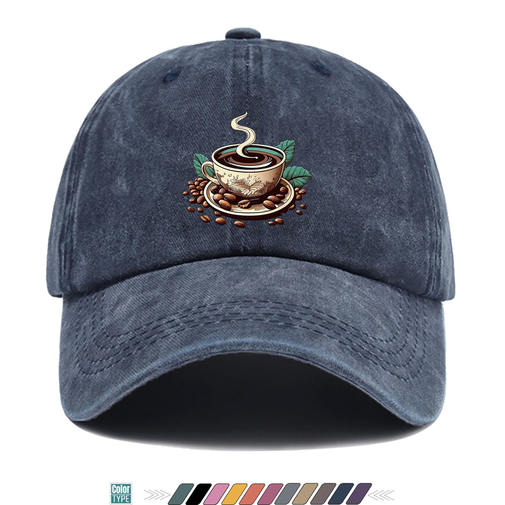 1pc 1pcs Vintage American Trucker Hat - Adjustable Soft Top Dad Cap with Coffee Print, Breathable Suitable for Outdoor Sports, Cycling,, Fishing, for Men & Women, Unisex for Youth, Skateboarding, Parties, Festivals, Gift
