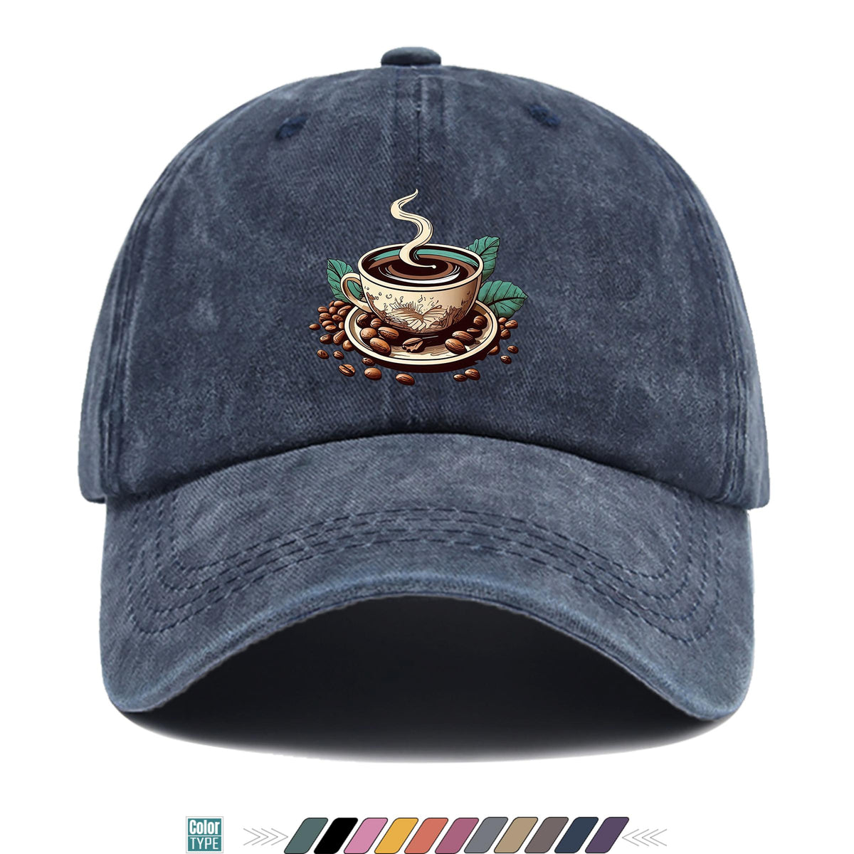 1pc 1pcs Vintage American Trucker Hat - Adjustable Soft Top Dad Cap with Coffee Print, Breathable Suitable for Outdoor Sports, Cycling,, Fishing, for Men & Women, Unisex for Youth, Skateboarding, Parties, Festivals, Gift