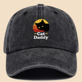 Charming "Cat- for daddy" Printed Baseball Cap, PAPA Retro Curved Brim for dad Hat, Suitable for Both Men And Women in All Seasons, Adjustable Size, Suitable for Most People, Trucker Sun Hat, Ideal Gift for Dad Or Grandpa, Suitable for Leisure
