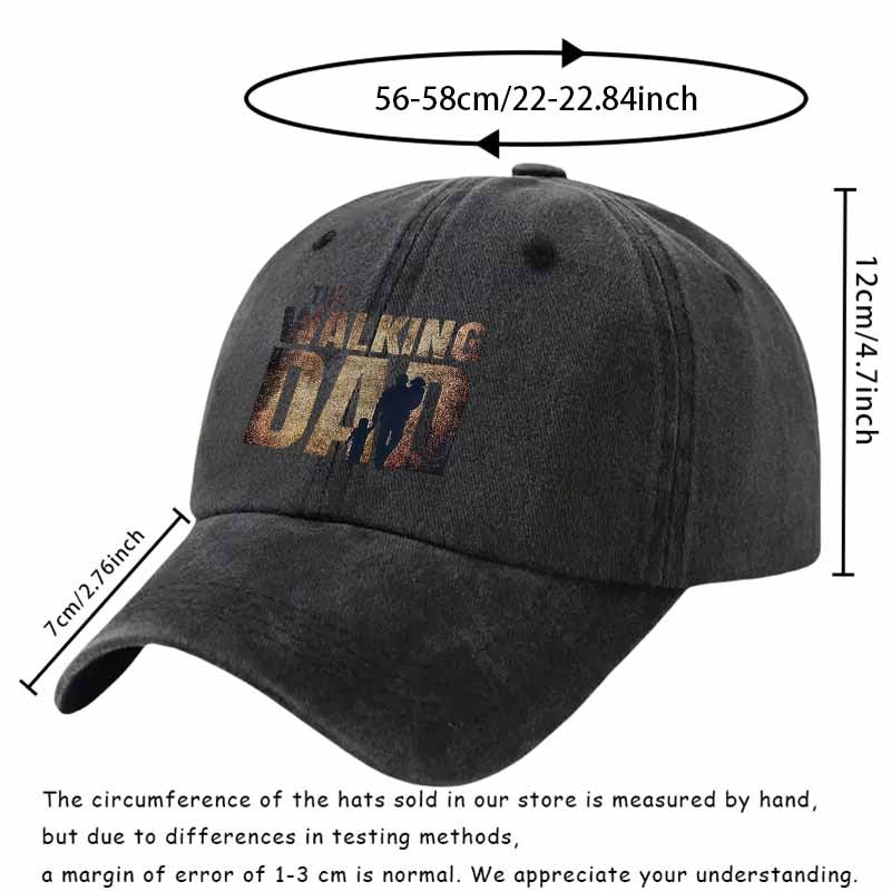 Post-Apocalyptic Wasteland Dad Baseball Cap, Sand-Textured Silhouette Of A Person, Warm Family, The Perfect Gift for Dad.