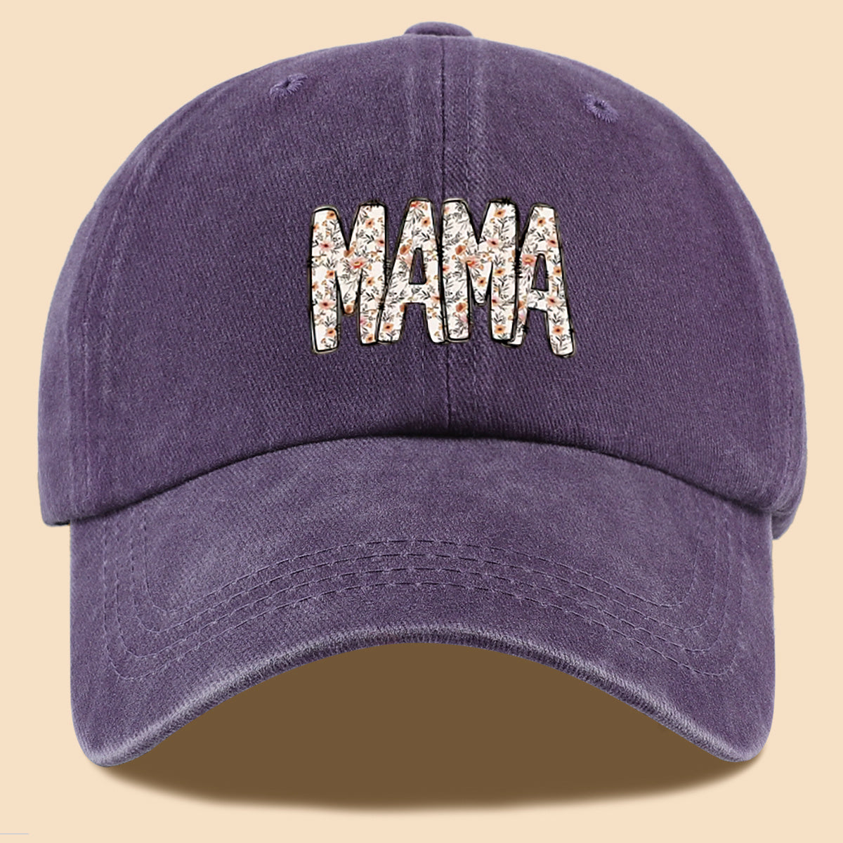 1pc 1pcs "Mom" Floral & Letter Print Baseball Cap Suitable for for Men & Women, Adjustable Duckbill Hat with Mom-Themed, Breathable Unisex Cap for Outdoor, Travel, Gifts for Mom, Birthdays, Casual Wear - Fashionable Duckbill Cap